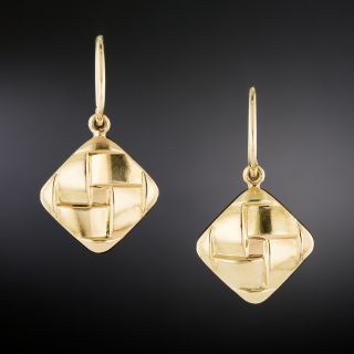 Victorian Woven Design Dangle Earrings, English - 2