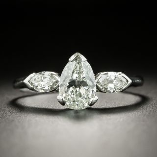 Vintage 1.10 Carat Pear-Shaped Diamond Engagement Ring - GIA  J VS1 - 1