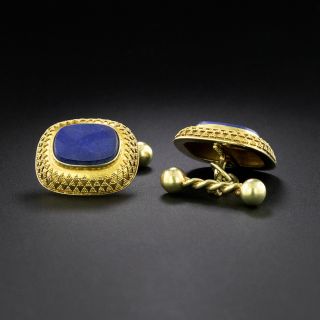 Vintage Lapis Cushion-Shaped Cufflinks