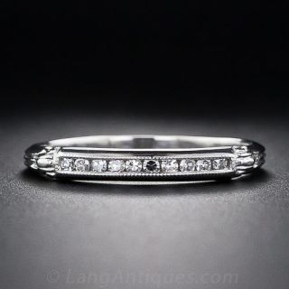 Vintage-Style Channel Set Diamond Wedding Band - 2