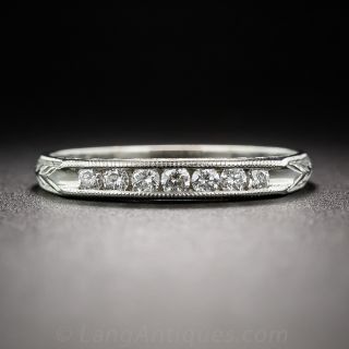 Vintage-Style Diamond Wedding Band - 1