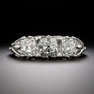 Vintage-Style Three-Stone Diamond Ring - 1